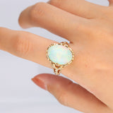Maya 14K Yellow Gold Oval-Cab African Opal Ring