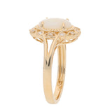 Aleah 10K Yellow Gold Oval-Tab Natural African Opal Ring