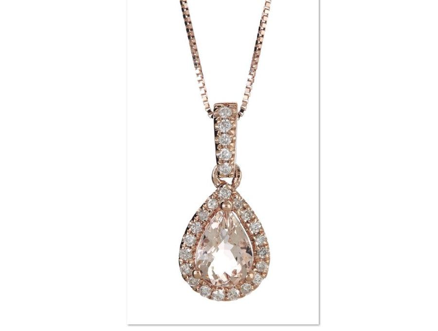 Ramona 14K Rose Gold Pear-cut Madagascar Morganite Pendant