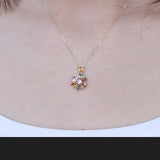 Zelda 10K Yellow Gold Pear-Cut Multi Sapphire Pendant