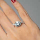Daniela 14K White Gold Cushion-Cut Aquamarine Ring