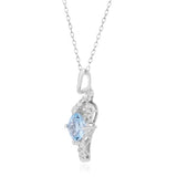 Cielo 14K White Gold Cushion-Cut Brazilian Aquamarine Pendant