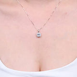 Saylor 10K White Gold Cushion-Cut Brazilian Aquamarine Pendant