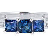 Nivea 10K White Gold square-Cut Ceylon Blue Sapphire Ring
