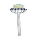 Vinty 10K White Gold Oval-Cut  Ethiopian Opal Ring