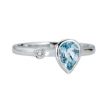 Summer 10K White Gold Pear-Cut Aquamarine Ring