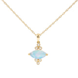 Soleil 10K Yellow Gold Marquise-Cut Natural African Opal Pendant