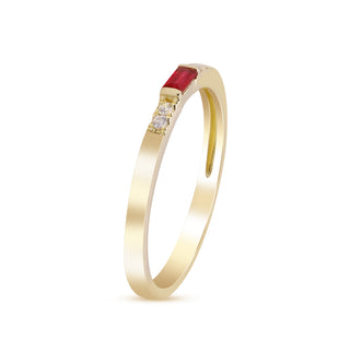 Adriana 10K Yellow Gold Baguette-Cut Mozambique Ruby Ring