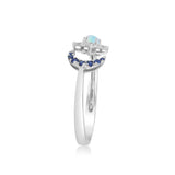 Vindy 10K White Gold Round-Cut Ethiopian Opal Ring