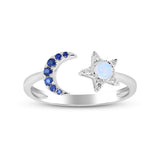 Vindy 10K White Gold Round-Cut Ethiopian Opal Ring
