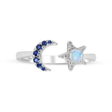 Caroline 10K White Gold Round-Cut Opal Ring