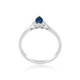 Amelia 10K White Gold Marquise-Cut Blue Sapphire Ring