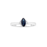 Amelia 10K White Gold Marquise-Cut Blue Sapphire Ring