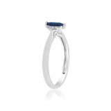 Amelia 10K White Gold Marquise-Cut Blue Sapphire Ring