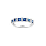 Lily 10K White Gold Square-Cut Ceylon Blue Sapphire Ring