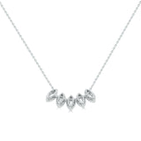 Samantha 10K White Gold Baguette-Cut White Diamond Necklace