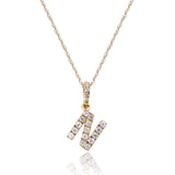 N 10K Yellow Gold Round-Cut White Diamond Pendant