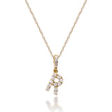 R Paisley 10K Yellow Gold Round-Cut White Diamond Pendant