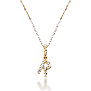 R Paisley 14K Yellow Gold Round-Cut White Diamond Pendant