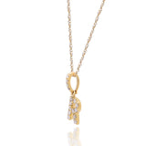 R Paisley 10K Yellow Gold Round-Cut White Diamond Pendant