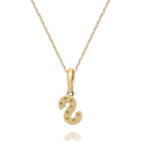 S Paisley 10K Yellow Gold Round-Cut White Diamond Pendant