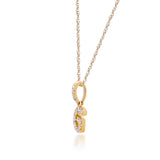 G Paisley 10K Yellow Gold Round-Cut White Diamond Pendant
