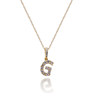 G Paisley 14K Yellow Gold Round-Cut White Diamond Pendant