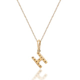 H Paisley 10K Yellow Gold Round-Cut White Diamond Pendant
