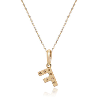 F Paisley 14K Yellow Gold Round-Cut White Diamond Pendant