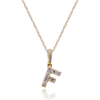 F Paisley 14K Yellow Gold Round-Cut White Diamond Pendant