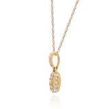O Paisley 10K Yellow Gold Round-Cut White Diamond Pendant