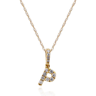 P Paisley 14K Yellow Gold Round-Cut White Diamond Pendant