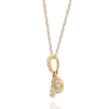 P Paisley 10K Yellow Gold Round-Cut White Diamond Pendant