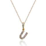 U Paisley 10K Yellow Gold Round-Cut White Diamond Pendant