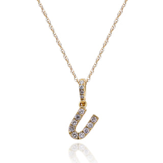 U Paisley 14K Yellow Gold Round-Cut White Diamond Pendant