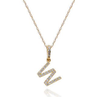 W Paisley 14K Yellow Gold Round-Cut White Diamond Pendant