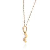 Z Paisley 10K Yellow Gold Round-Cut White Diamond Pendant
