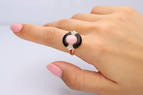 Alanna 14K Yellow Gold Oval-Cut Peruvian Pink Opal Ring