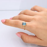 Ainoi 10K Yellow Gold Emerald-Cut Brazilian London Blue Topaz Ring