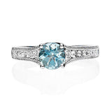 Frankie 14K White Gold Round-Cut Brazilian Aquamarine Ring