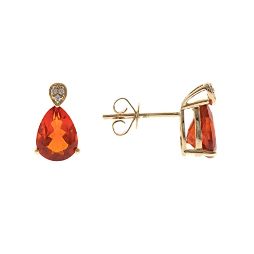 Hadley 10K Yellow Gold Pear-Cut Mexican Fire Opal Earring