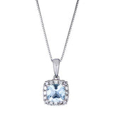 Saylor 10K White Gold Cushion-Cut Brazilian Aquamarine Pendant