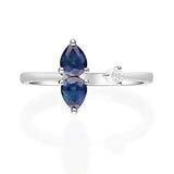 Denver 14K White Gold Pear-Cut Ceylon Blue Sapphire Ring