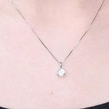 Aubrey 10K White Gold Round-Cut White Topaz Pendant