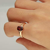 Ryleigh 10K Rose Gold Cushion-Cut Pink Garnet Ring