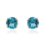 Alisson 14K Yellow Gold Round-Cut Brazilian London Blue Topaz Earring