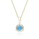 Alexandra 10K Yellow Gold Round-Cut Brazilian London Blue Topaz Pendant