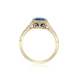 Ainoi 10K Yellow Gold Emerald-Cut Brazilian London Blue Topaz Ring
