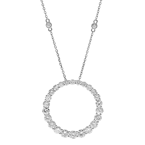Chloe 14K White Gold Round-Cut White Diamond Pendant