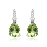 Madelyn 10K White Gold Pear-Cut Manchurian Peridot Earrings